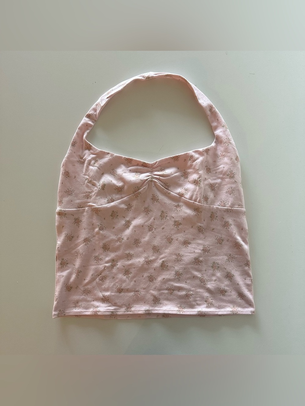 NEW Urban Outfitters Out From Under Bec Pinch Front Halter Cami Pink Floral L
N